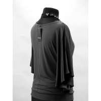 Bluzeczka Diana z pięknymi falbaniastymi rękawami - szara